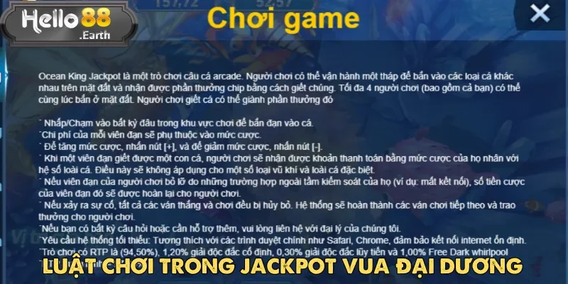 Jackpot Vua Đại Dương thuộc dạng arcade cho phép tối đa 4 người chơi cùng