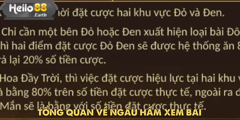 Ngầu Hầm Xem Bài – Đỉnh Cao Chiến Thuật Tại Hello88 1 Ngầu Hầm Xem Bài là trò chơi bài chiến thuật phổ biến tại nền tảng Hello88