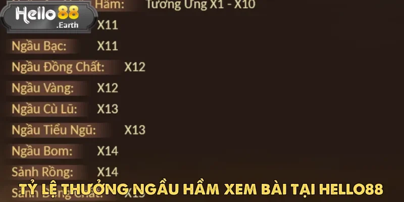 Ngầu Hầm Xem Bài – Đỉnh Cao Chiến Thuật Tại Hello88 5 Ngầu Hầm Xem Bài và tỷ lệ thưởng chi tiết dành cho hội viên nhà cái