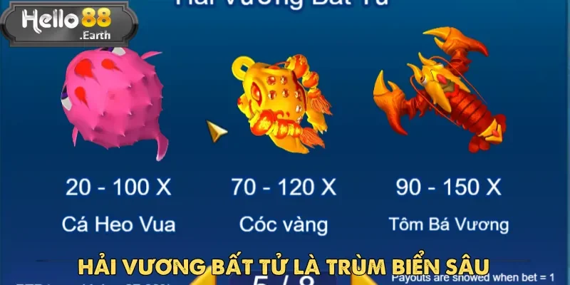 Nổ Cá Đến Rồi – Game Bắn Cá Hot Nhất Tại Hello88 4 Hải Vương Bất Tử là trùm biển sâu trong game Nổ Cá Đến Rồi