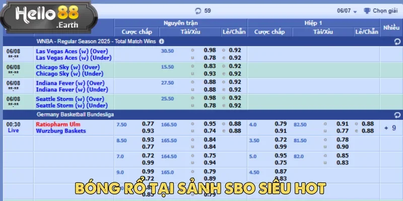 SBO Thể Thao - Sảnh Game Đỉnh Cao Nhất Thị Trường 2025 4 Bóng rổ là lựa chọn không thể bỏ lỡ khi tham gia SBO thể thao