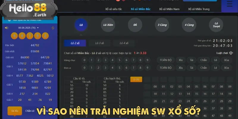 SW Xổ Số – Sảnh Cá Cược Công Nghệ Cao Nhất Năm 2025 2 SW xổ số trên hệ thống Hello88 chính là lựa chọn không nên bỏ qua
