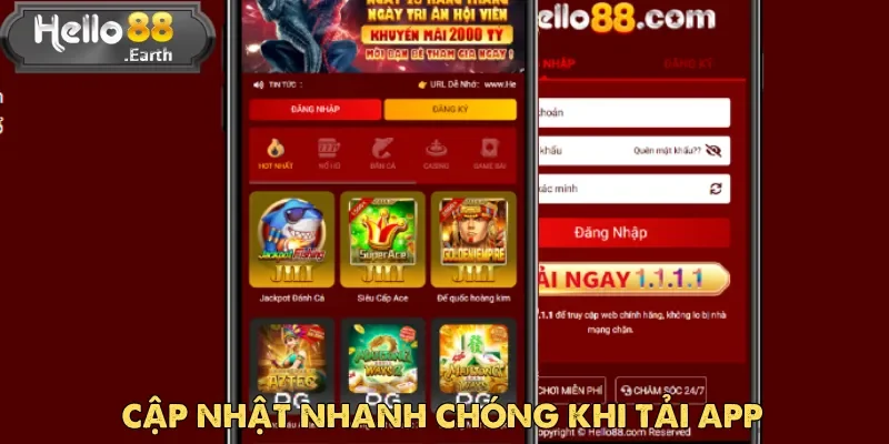 Người dùng nhận được thông báo tức thì về tin tức khi tải app Hello88