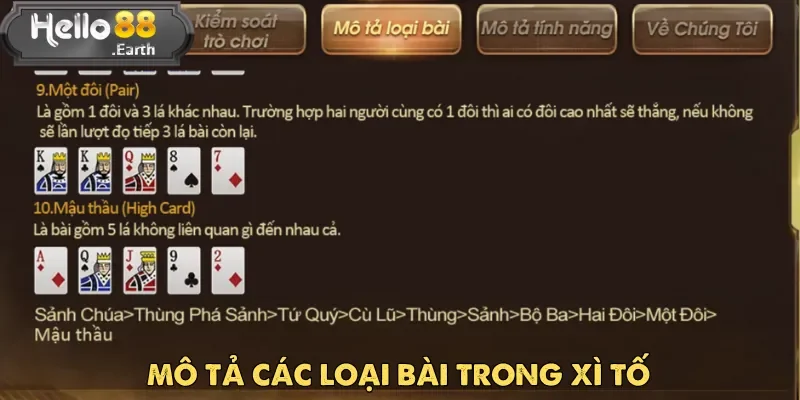 Hiểu rõ thứ tự tay bài hỗ trợ quyết định chính xác trong từng ván Xì Tố